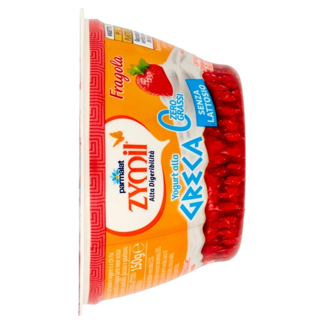 ZYMIL Alta Digeribilità Senza Lattosio Yogurt alla Greca Zero Grassi Fragola 150 g